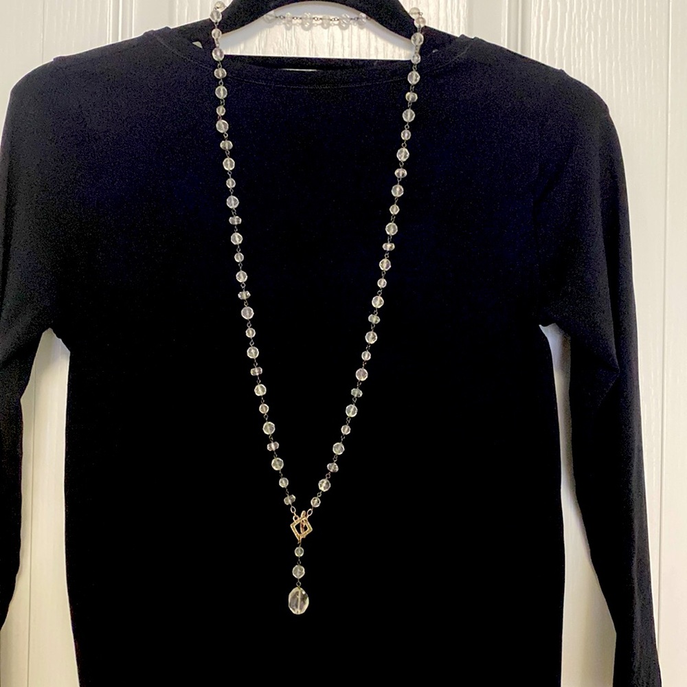 Silpada .925 sterling silver, crystal toggle necklace 35”